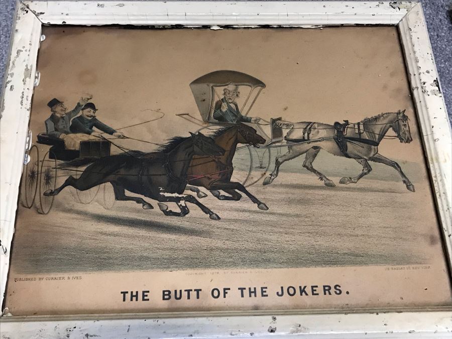 Collection Of (9) Antique Currier And Ives Prints In Antique Frames Mainly Of Horse Trotters Each Measuring 15.5' X 12.5' [Photo 2]