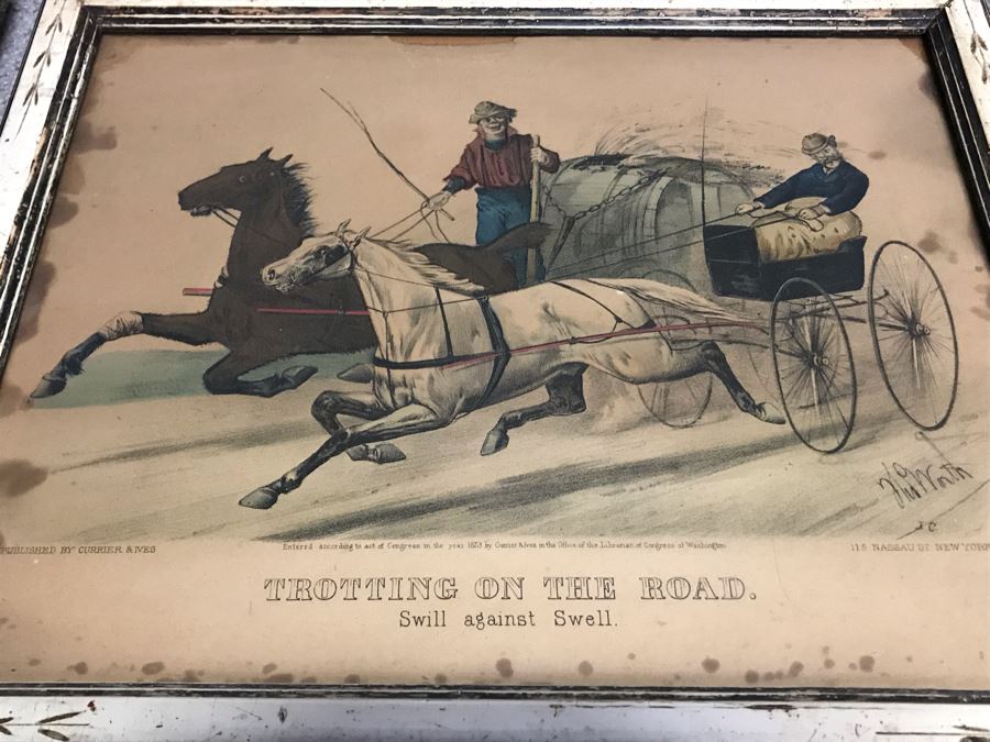 Collection Of (6) Antique Currier And Ives Prints In Antique Frames Each Measuring 15.5' X 12.5' [Photo 3]