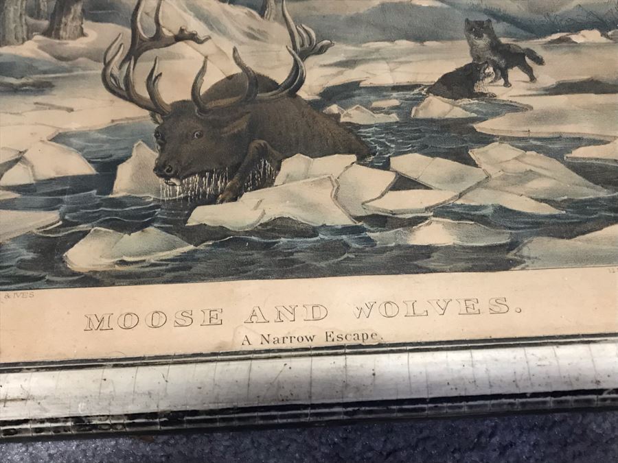 Collection Of (6) Antique Currier And Ives Prints In Antique Frames Each Measuring 15.5' X 12.5' [Photo 11]