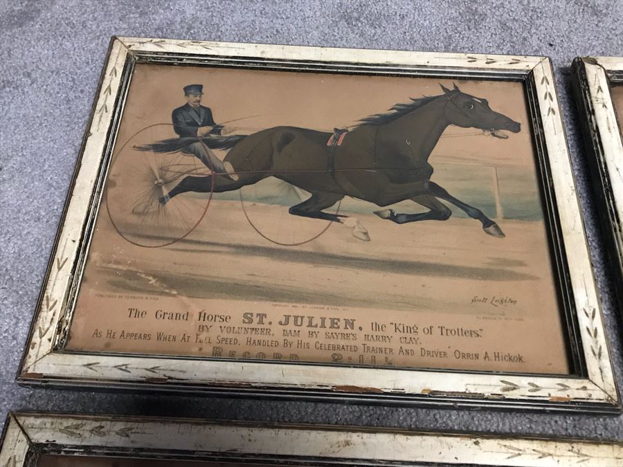 Collection Of (6) Antique Currier And Ives Prints In Antique Frames Each Measuring 15.5' X 12.5' [Photo 13]