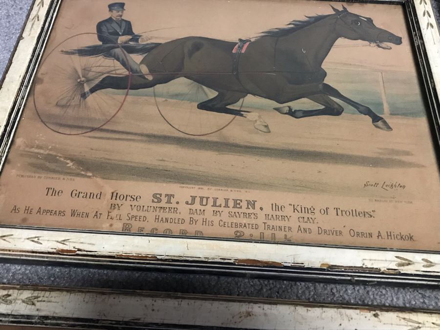 Collection Of (6) Antique Currier And Ives Prints In Antique Frames Each Measuring 15.5' X 12.5' [Photo 14]