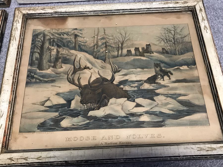 Collection Of (6) Antique Currier And Ives Prints In Antique Frames Each Measuring 15.5' X 12.5' [Photo 10]