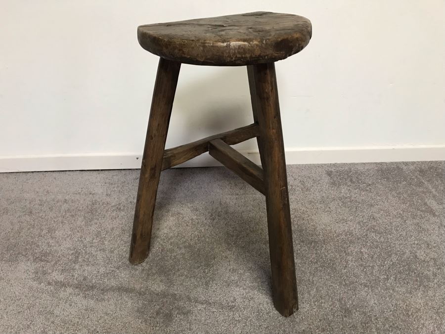 3-Legged Wooden Stool 20'H [Photo 2]