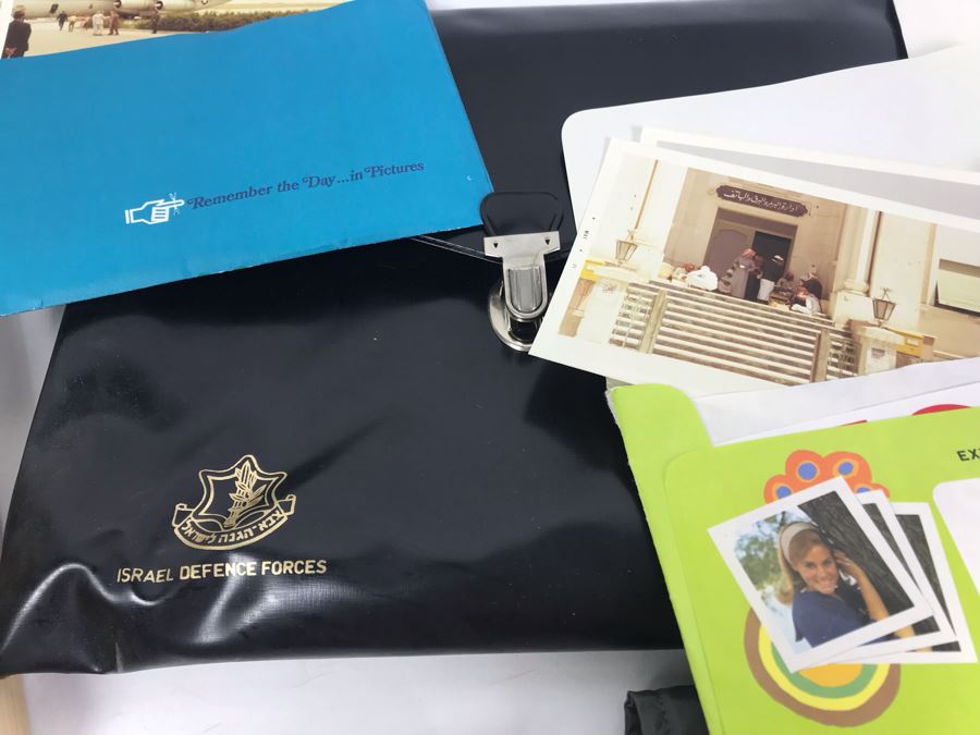 U.S.S. Seminole Tile, Buaer U.S. Navy Suit Integrate Torso, Harness Switlik Parachute Co, Israel Defence Forces Briefcase Along With Photos And Documents Of 1971 National War College Trip To Israel And Miracle At Midway Book - See Photos [Photo 4]