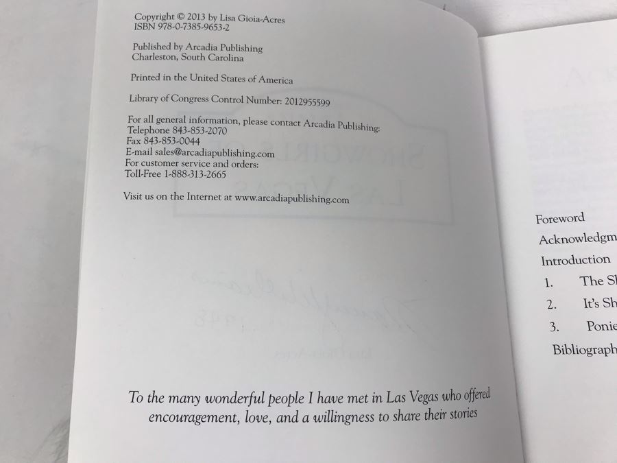 Showgirls Of Las Vegas Book Signed By One Of The Showgirls Featured In Book Nancy Williams 1948 [Photo 4]