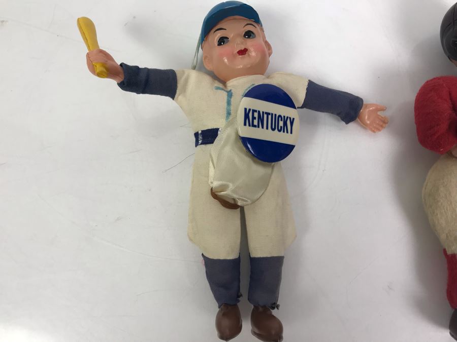 Pair Of Vintage College Sports Dolls: Stanford Indians Football Doll And Kentucky Baseball Doll [Photo 6]