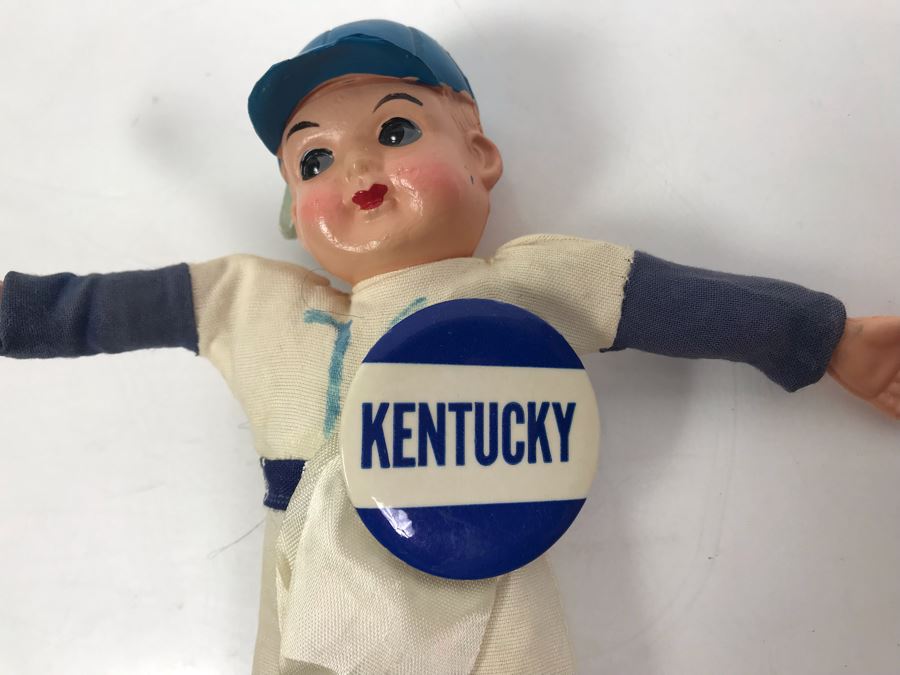 Pair Of Vintage College Sports Dolls: Stanford Indians Football Doll And Kentucky Baseball Doll [Photo 7]