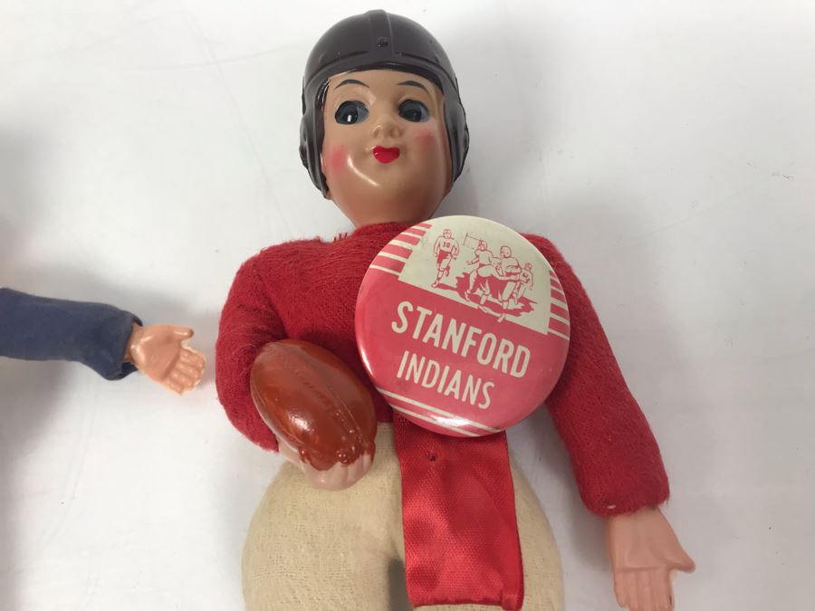 Pair Of Vintage College Sports Dolls: Stanford Indians Football Doll And Kentucky Baseball Doll [Photo 4]