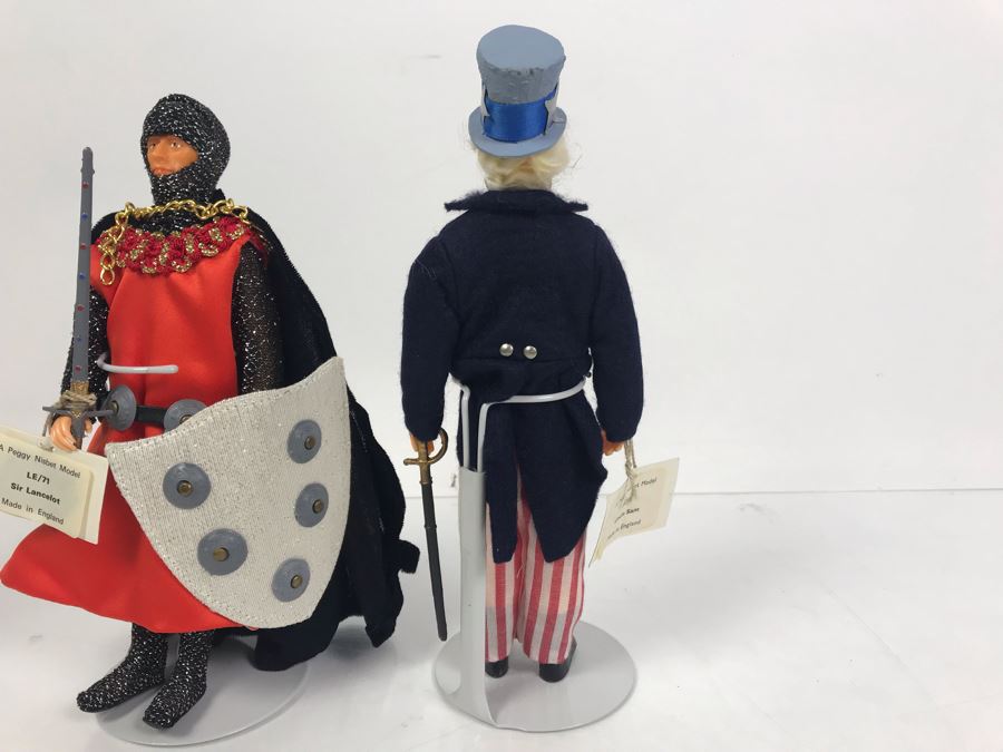 Pair Of Peggy Nisbet Costume Dolls: Uncle Sam P779 And Sir Lancelot LE/71 Made In England [Photo 9]