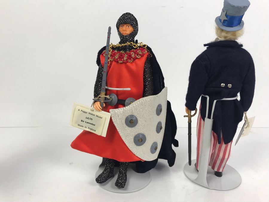 Pair Of Peggy Nisbet Costume Dolls: Uncle Sam P779 And Sir Lancelot LE/71 Made In England [Photo 10]
