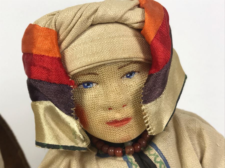 Pair Of Vintage 1940's Soviet Union Dolls Mordwa Woman And Village Boy [Photo 10]