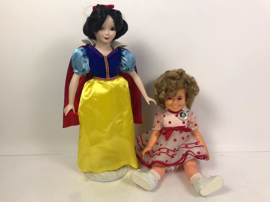 Walt Disney Snow White Doll And Vintage Ideal Shirley Temple Doll