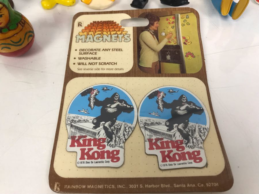 Vintage Toy Lot With Vintage 1976 McDonalds Hamburglar, Walt Disney Mickey Mouse And Donald Duck, King Kong Magnets, Nesting Dolls, Scooby Doo And Pokemon Action Figures [Photo 9]