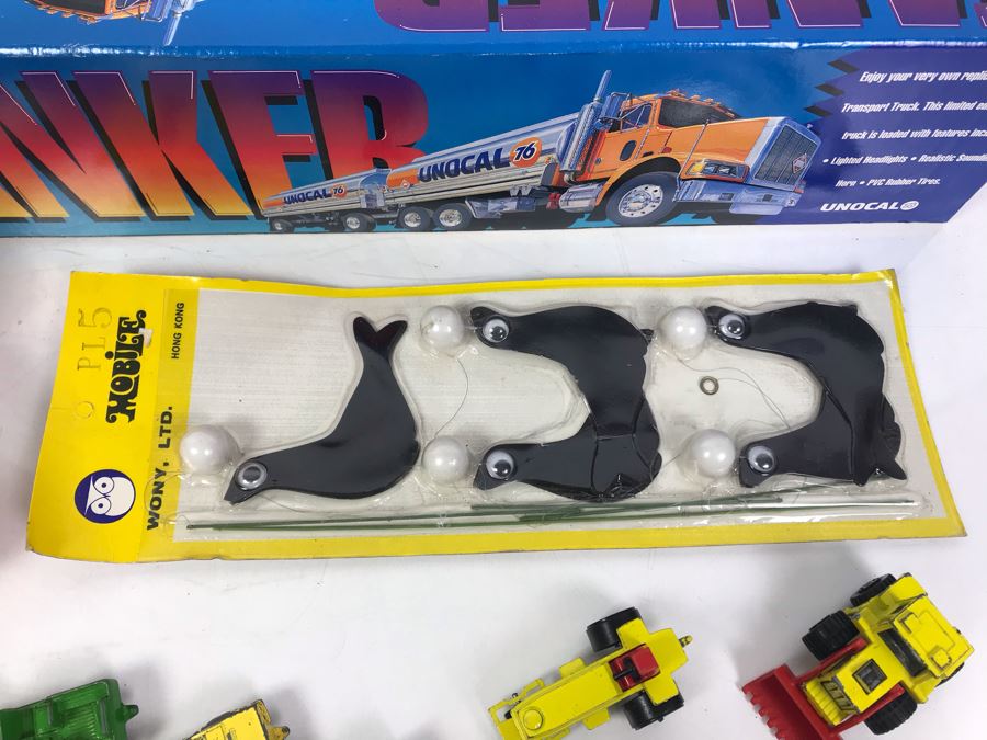 Various Matchbox Cars, Tootsie Cars, Sambo's Restaurant Hooper Tiger Plush Toy, New Seal Mobile And Super Tanker Unocal 76 Truck New Old Stock [Photo 10]