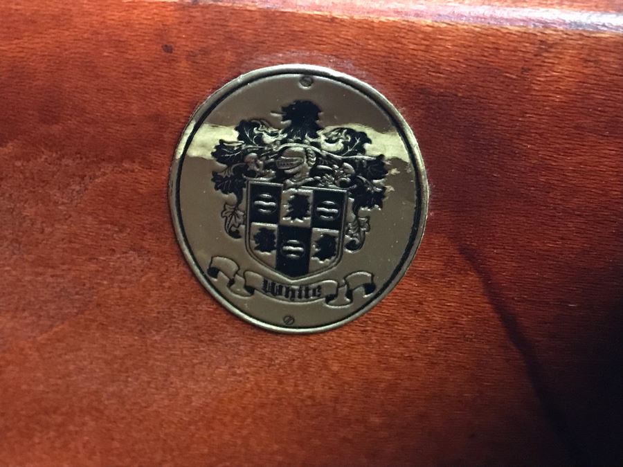 Vintage Serpentine Front Chest Of Drawers Dresser With Inlaid Wood On Top Drawer By White Furniture Co. Owned By William 'Bill' H. Harris, RADM, USN (Ret.) [Photo 12]