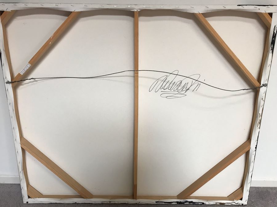 Original Modernist Abstract Painting Signed By Artist On Back 48' X 40' [Photo 7]