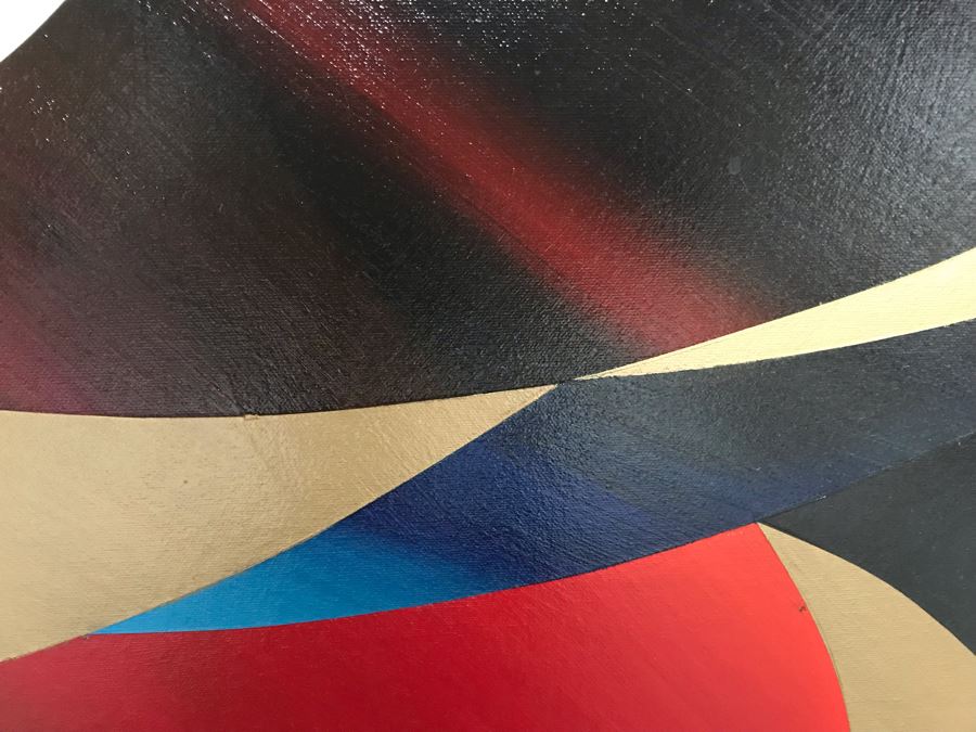 Original Modernist Abstract Painting Signed By Artist On Back 48' X 40' [Photo 4]