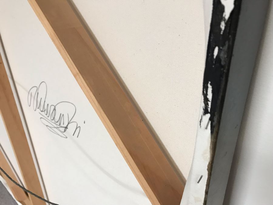 Original Modernist Abstract Painting Signed By Artist On Back 48' X 40' [Photo 10]