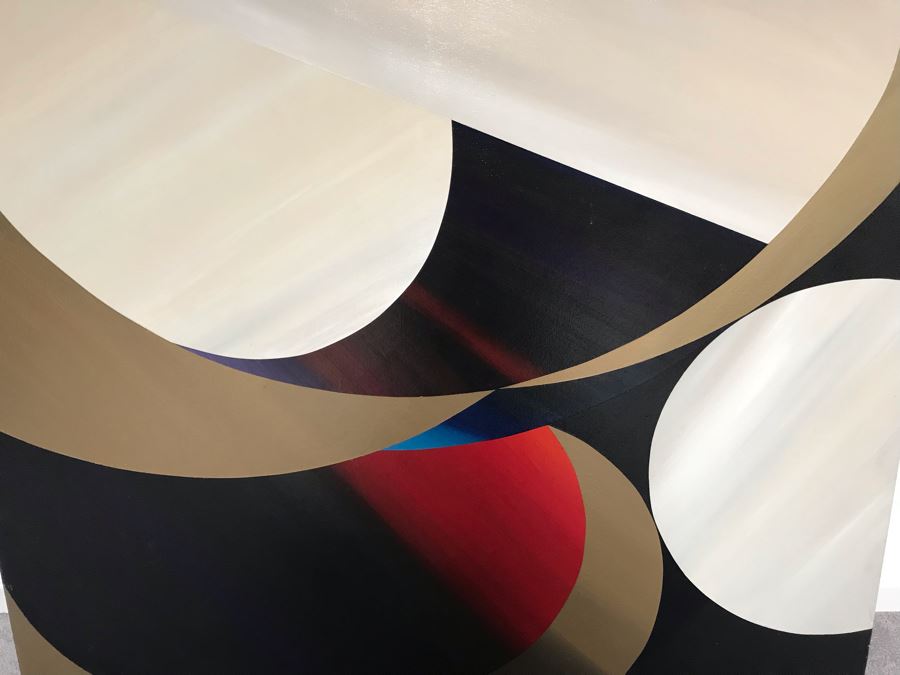 Original Modernist Abstract Painting Signed By Artist On Back 48' X 40' [Photo 6]