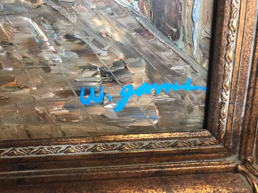 Original Signed Oil Painting Of Venentian Scene 43' X 31' [Photo 7]