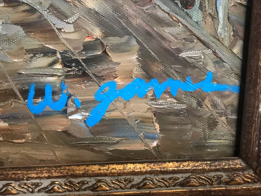 Original Signed Oil Painting Of Venentian Scene 43' X 31' [Photo 8]