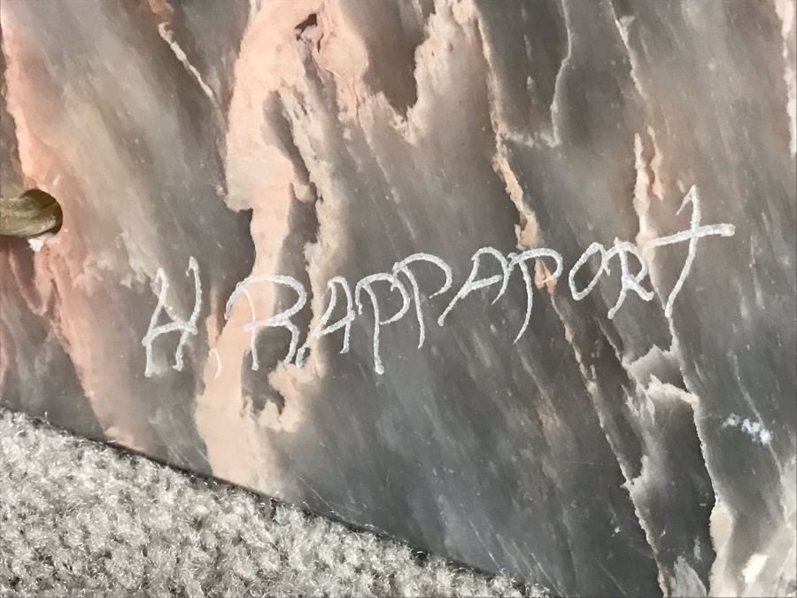 Signed Marble Exotic Stone Lighted Pedestal Table For Displaying Sculptures By H. Rappaport 13'W X 30'H [Photo 10]