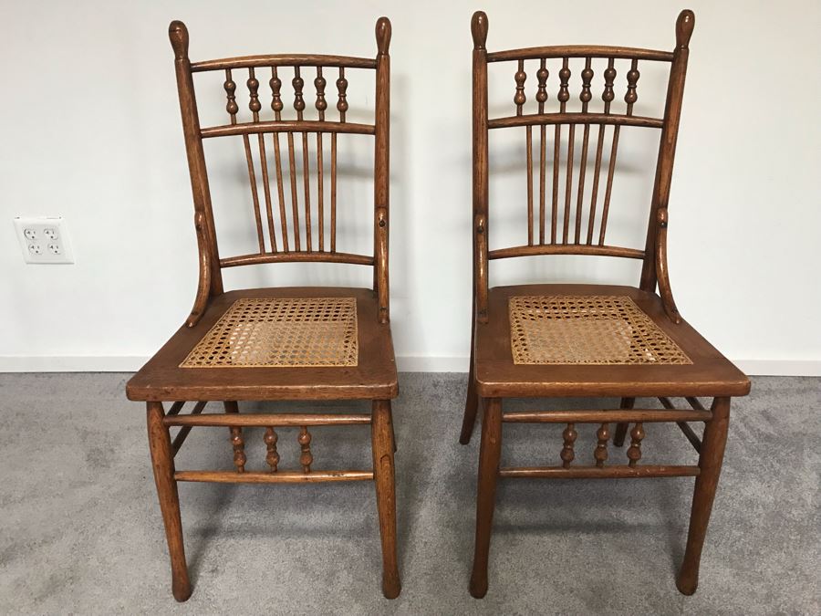 Pair Of Vintage Cane Seat Chairs From William 'Bill' H. Harris, RADM, USN (Ret.) [Photo 2]