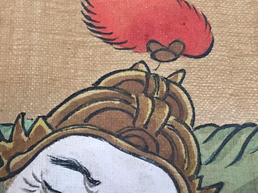 Pair Of Original Chinese Paintings Of Warrior Sung Dynasty And Lady Of The Court Ching Dynasty 18' X 22' [Photo 16]