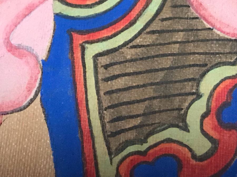 Pair Of Original Chinese Paintings Of Warrior Sung Dynasty And Lady Of The Court Ching Dynasty 18' X 22' [Photo 17]