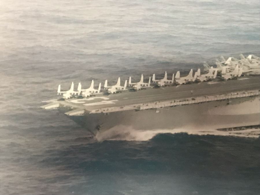 Framed Signed Large Photograph Of USS Coral Sea (CVA-43) 24' X 20' Presented To RADM W. H. Harris [Photo 4]