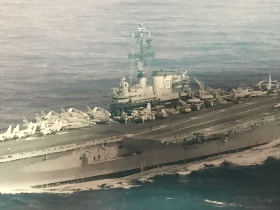 Framed Signed Large Photograph Of USS Coral Sea (CVA-43) 24' X 20' Presented To RADM W. H. Harris [Photo 5]