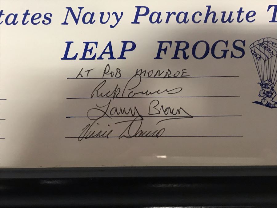 Signed United States Navy Parachute Team (West) Leap Frogs Photograph Personalized To RADM William H. Harris 17' X 21' [Photo 7]