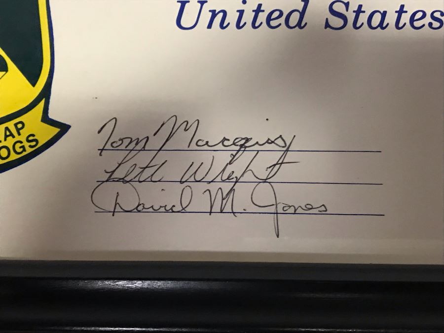 Signed United States Navy Parachute Team (West) Leap Frogs Photograph Personalized To RADM William H. Harris 17' X 21' [Photo 6]