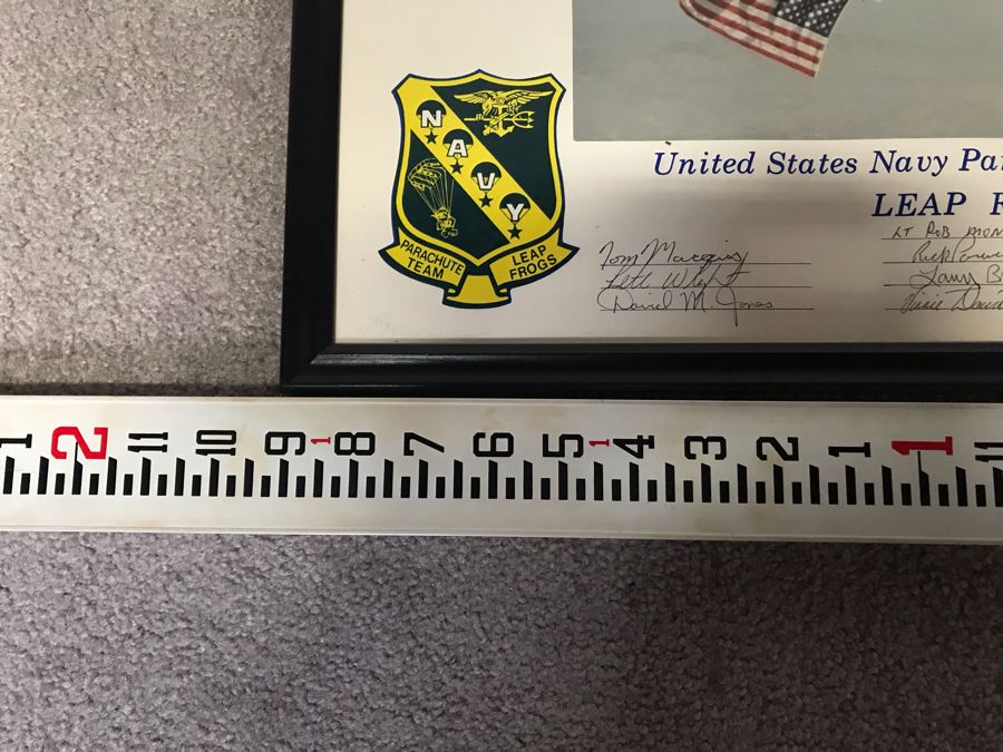 Signed United States Navy Parachute Team (West) Leap Frogs Photograph Personalized To RADM William H. Harris 17' X 21' [Photo 10]