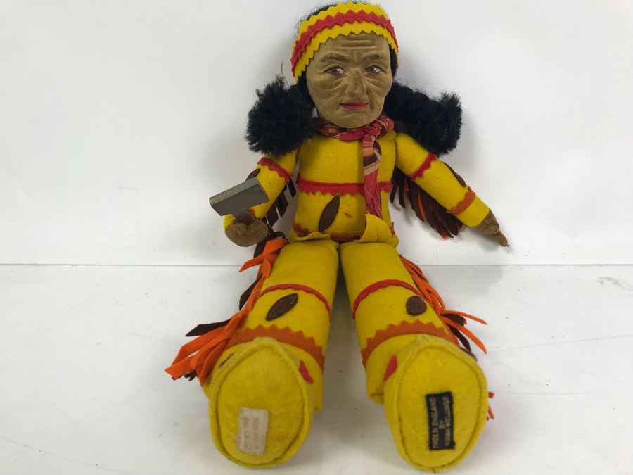 Custom Handmade Native American Indian Cloth Doll By Norah Wellings Made In England 12' [Photo 1]