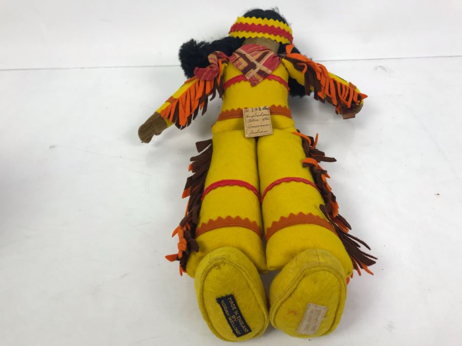Custom Handmade Native American Indian Cloth Doll By Norah Wellings Made In England 12' [Photo 8]