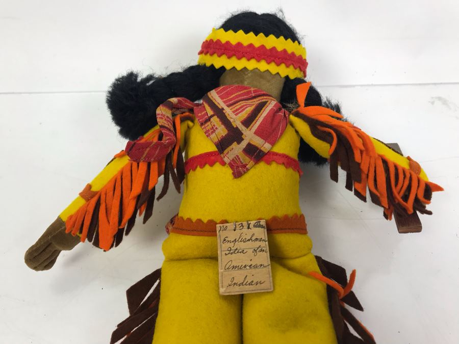 Custom Handmade Native American Indian Cloth Doll By Norah Wellings Made In England 12' [Photo 9]