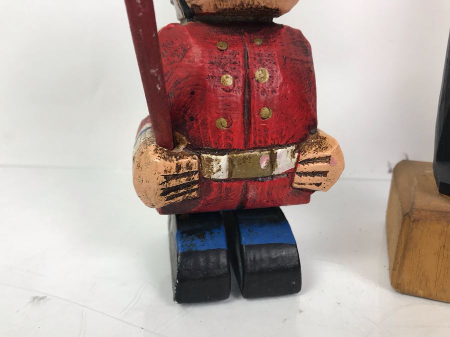 Pair Of Carved Wooden Figurines Dolls One Made In Spain [Photo 5]