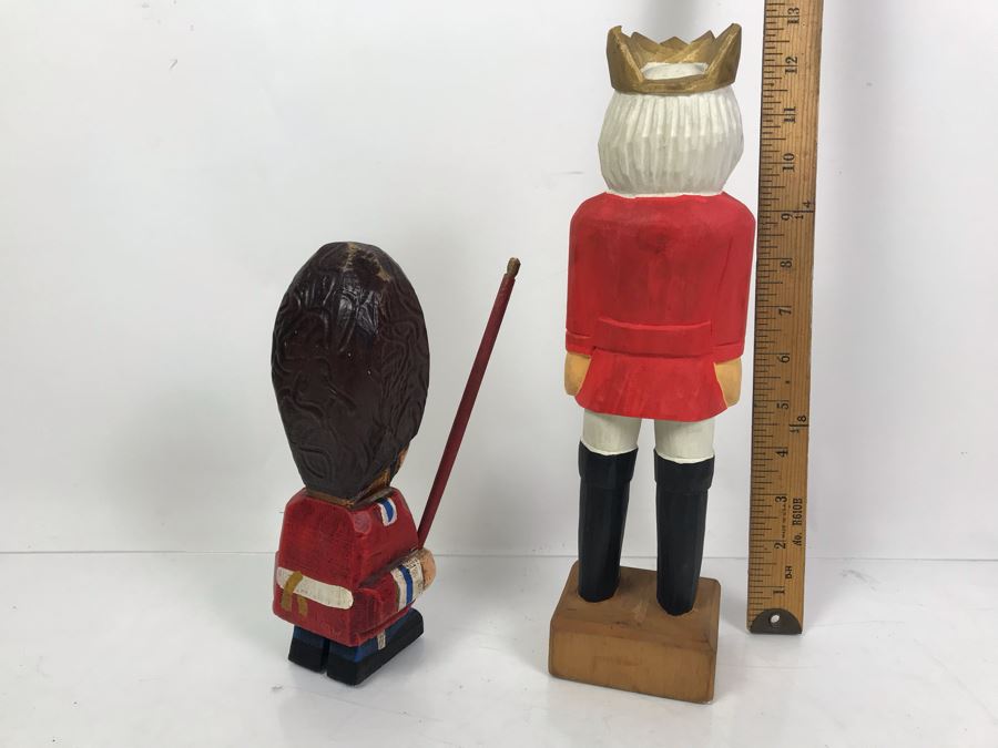 Pair Of Carved Wooden Figurines Dolls One Made In Spain [Photo 9]