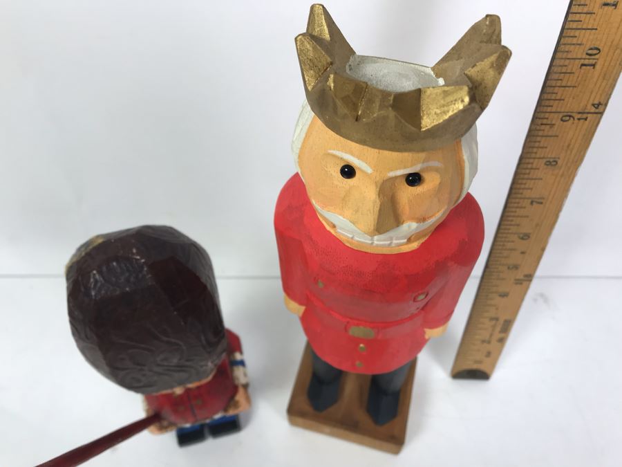 Pair Of Carved Wooden Figurines Dolls One Made In Spain [Photo 6]