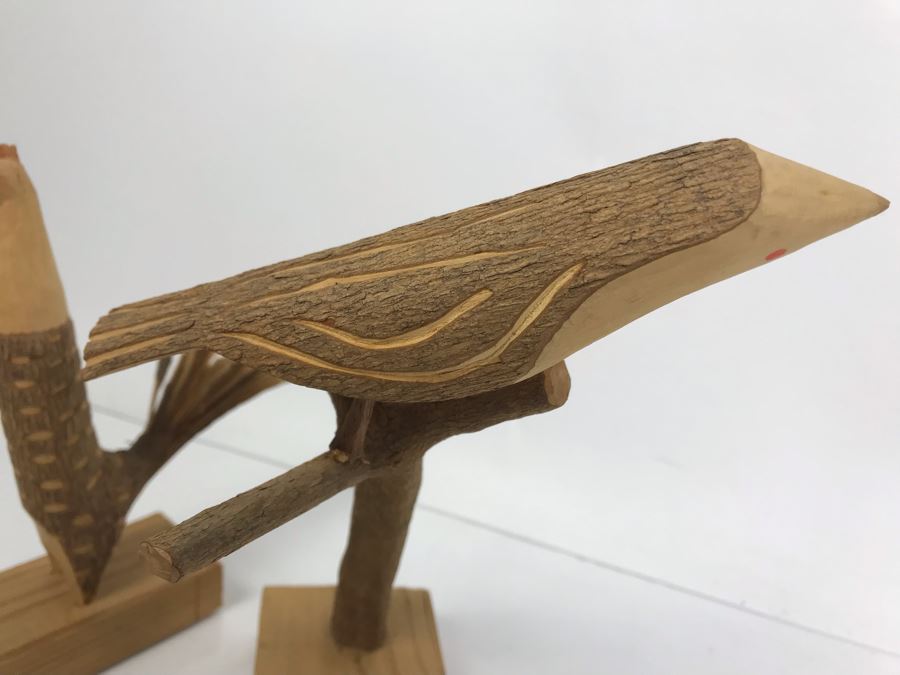 Pair Of Carved Wooden Folk Art Animals Made By North Carolina Moutain People [Photo 4]