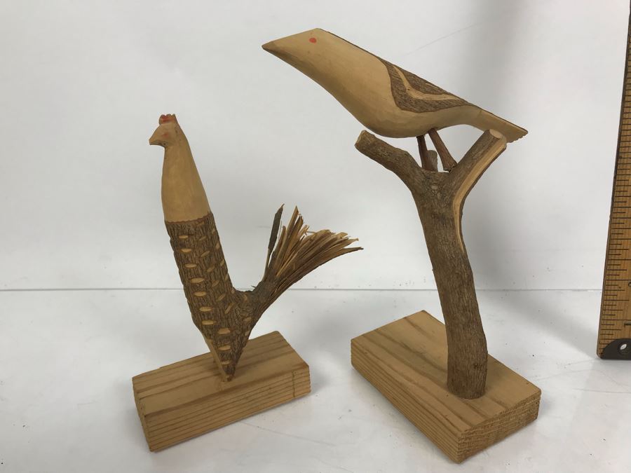 Pair Of Carved Wooden Folk Art Animals Made By North Carolina Moutain People [Photo 2]