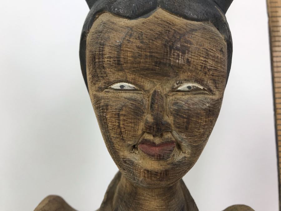Carved Wooden Figurine Statue Of Woman Made In Vietnam 17'H [Photo 3]