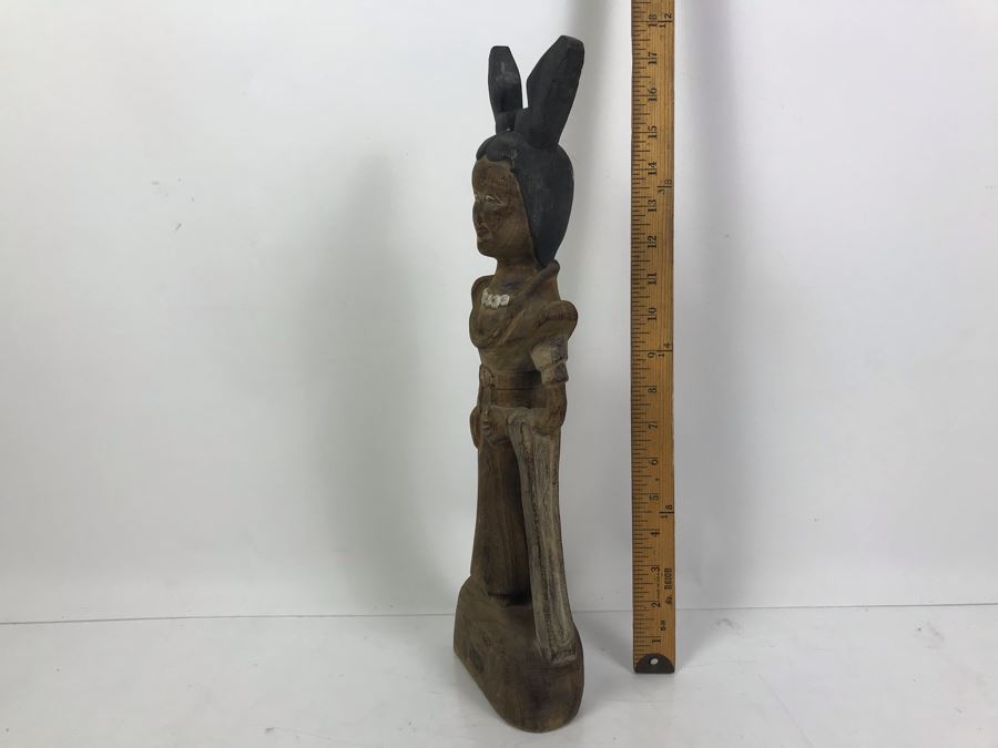 Carved Wooden Figurine Statue Of Woman Made In Vietnam 17'H [Photo 8]