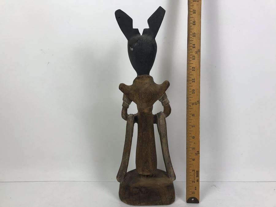 Carved Wooden Figurine Statue Of Woman Made In Vietnam 17'H [Photo 7]