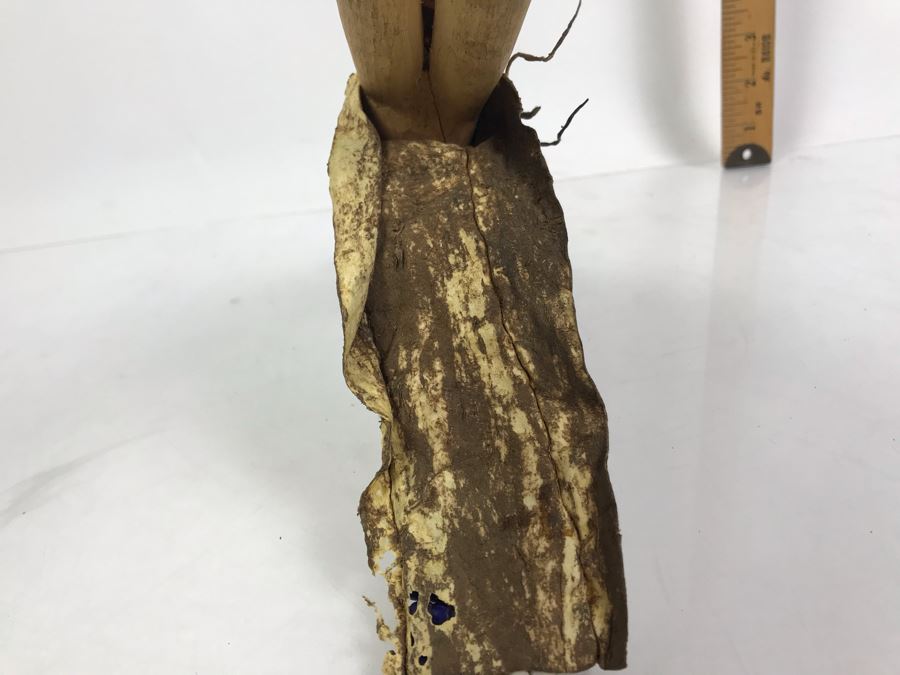 Vintage Carved Wooden Doll With Beaded Outfit 12'H [Photo 13]