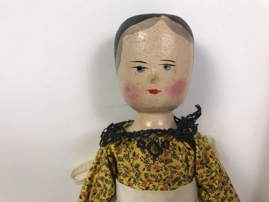 Vintage Hand Painted Wooden Folk Art Doll 12 H   30921 1cy3 