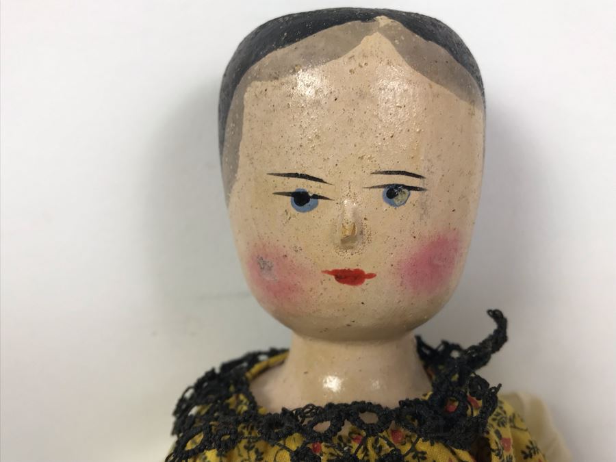 Vintage Hand Painted Wooden Folk Art Doll 12'H [Photo 3]