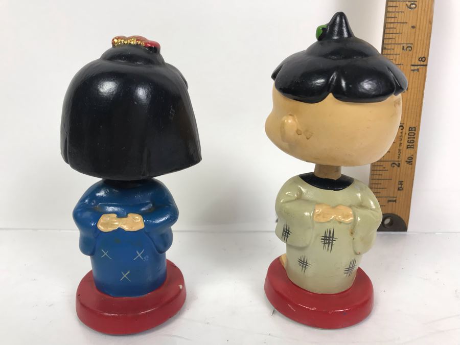 Vintage Japanese Bobble Head Kiss Me Dolls