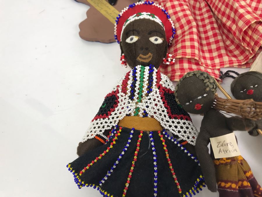 Collection Of Vintage International Dolls From Zaire Africa, Haiti 